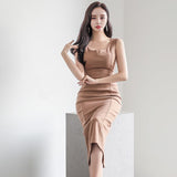 Fashion Women Summer Office Lady Elegant Dress Female Business Tank Workwear Vestidos Clothes