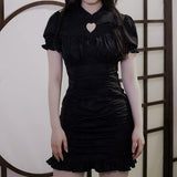 Black Vintage Dress Women French Bodycon Designer Elegant Mini Dress Female Korean Gothic Beach Party Sexy Dress Summer 2021