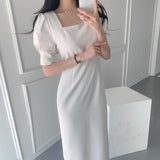 New Summer Women Solid Color Elegant vestidos Business Party Bodycon Work Office Lady Female Dress