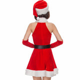 Christmas Costume Women Sexy Velvet Dress Santa Claus Cosplay Outfit Xmas New Year Fancy Dress For Adults Suit