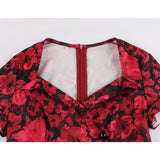 Vintage 50s 60s Retro Summer Short Sleeve Robe Pin Up Swing Midi Elegant Casual Floral Dress