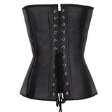 Women's Brown Black Lingerie Halterneck Corsets Bustiers Steampunk Zip Leather Corset Sexy Gothic Party Clubwear Corselet