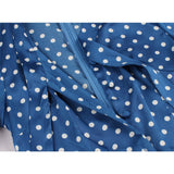 1950s Blue White Polka Dot Short Sleeve Bow Tie Neck Robe Pin Up Elegant Dresses