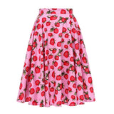 2021 Autumn High Waist Skirt Cotton Womens Polka Dot Floral Print Vinatge Swing Pinup Rockabilly 50s Retro Vintage Party Skirts