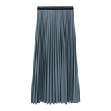 New Women Summer A-Line Pleated Stretch High Waist Long Skirt