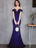 New Off-the-shoulder Elegant Slit Side Open Prom Formal Party Dress Spaghetti Straps Vestido
