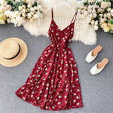 Women' Summer Holiday Print Sundress Spaghetti Strap Beach Style Sleeveless Maxi Dresses