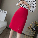 Summer Women Bodycon Skirt Split Skirt Office Lady Midi Slim Pencil Skirts For Female Skirt