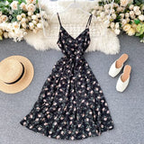 Women' Summer Holiday Print Sundress Spaghetti Strap Beach Style Sleeveless Maxi Dresses