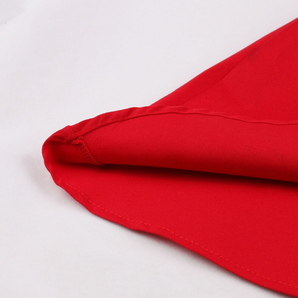 Elegant Vintage 50s 60s Retro Cotton Belt Red Polka Dot Patchwork Robe Pinup Swing Casual Dress