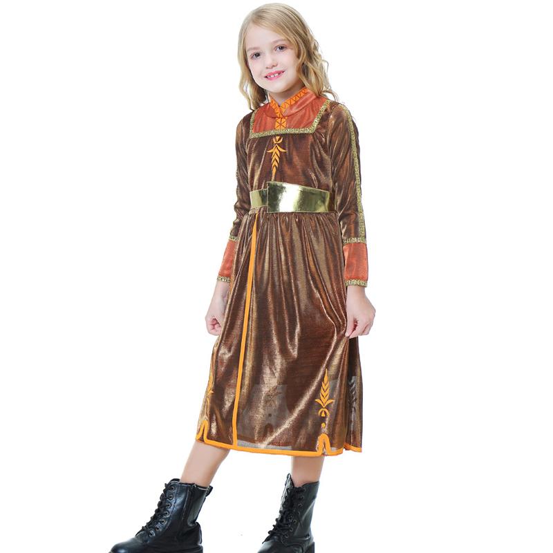 New Arrival Anna Costume Cosplay Girls Snow Queen Dress Halloween Costume For Kids