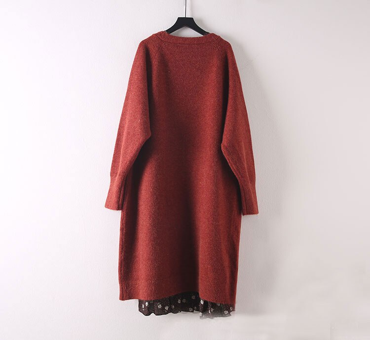 Autumn Winter Women Long Sleeve Solid Casual Loose Long Cardigans Sweater Coat Streetwear