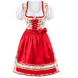 Hot Sale Traditional Oktoberfest Dirndl Costume Ladies Germany Bavaria Wench Fancy Dress Beer Girl Dress Apron Set Outfit