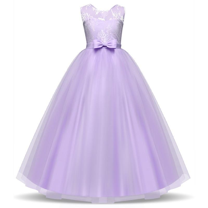 Elegant Lace Princess Girl Christmas Party Wedding Gown Kids Dress