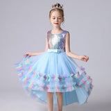 Baby Girl Pink Princess Dress Sequin Flower Girl Dress Birthday Party Dress Kids Formal Wear Wedding Party Dress With Bow
