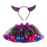 Cute Pumpkin Bat Elf Costume Cosplay Skirt For Girls Halloween Costume For Kids Carnival Performance Dress Up For Children Suit