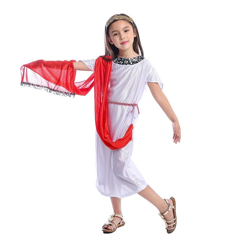 Ancient Roman Princess Costume Cosplay Greek Goddess Dress Halloween Costume For Kids