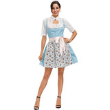 Womens Oktoberfest Dirndl Costume German Bavarian Oktoberfest Beer Girl Dress With White Top +Apron