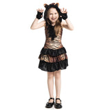 Cute Jungle Tiger Costume Cosplay Girls Children Animal Dress Up Suit Halloween Costume For Kids