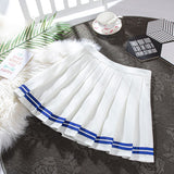 Summer High Waist Japanese Student Girls School Uniform Solid JK Pleated A-Line Mini Skirt Streetwear