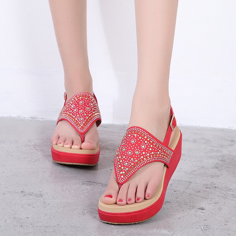 Summer Women Flats Wedge Sandals Ladies Rome Style Footwear Open Toe Shoes Plus Size