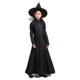 Cosplay Adults and Kids Gothic Witch Costume Set Children Halloween Party Wizards Fancy Dress for Women Girls