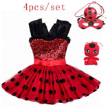 Marinette Ladybug Cosplay Red Pretty Girls Dress