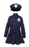 Girl Police Officer Cosplay Uniform Kids Cop Costume Set Child Halloween Carnival Party Stage Clothing 95-145CM