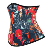 Retro Women Vintage Underbust Floral Pattern Corsets Bustiers Waist Trainer Body Shaper Slim Corselet Top