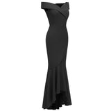 Elegant Long Formal V Neck Off Shoulder High Low Runway Bodycon Party Dresses Mermaid Evening Gowns