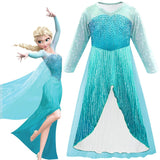 New Elsa dress girl princess dress cosplay costume snow queen dresses baby kids clothes