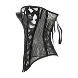 Sexy Corset Overbust Women Gothic Corset Top Mesh Shaper Slimming Waist Trainer Lace Up Corsets Bustiers Black White Plus Size