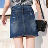 Harajuku Punk Y2K Denim Mini Straight Skirt Ladies Summer High Waist Jeans Shorts Skirts