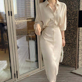 Women Sashes Shirt Dress Female Long Sleeve Solid Casual Elegant 2021 New Fashion Slim Dress