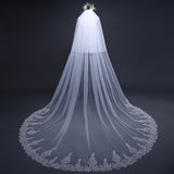 Face Cover Long Veil New Wedding Bride Fashion European and American White Rice  Lace Sequin