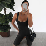 Sexy Sleeveless Summer Casual Fitness Romper Rib knit Streetwear New Trend Jumpsuits