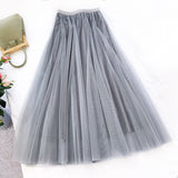 New Women High Waist Gold Velvet Mesh Slim A-line Skirt Casual Streetwear