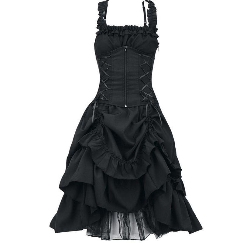 Plus Size 5XL Women Victorian Gothic Dress Vestidos Retro Lolita Palace Court Princess Halloween Punk Cosplay Long Sundress