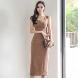 Fashion Women Summer Office Lady Elegant Dress Female Business Tank Workwear Vestidos Clothes