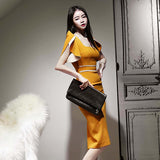 2021 New Spring Summer Women Ruffles Sexy Dress Elegant Dress Fashion Solid Slim Party Bodycon Dress