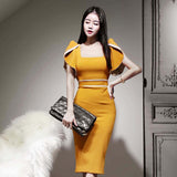 2021 New Spring Summer Women Ruffles Sexy Dress Elegant Dress Fashion Solid Slim Party Bodycon Dress