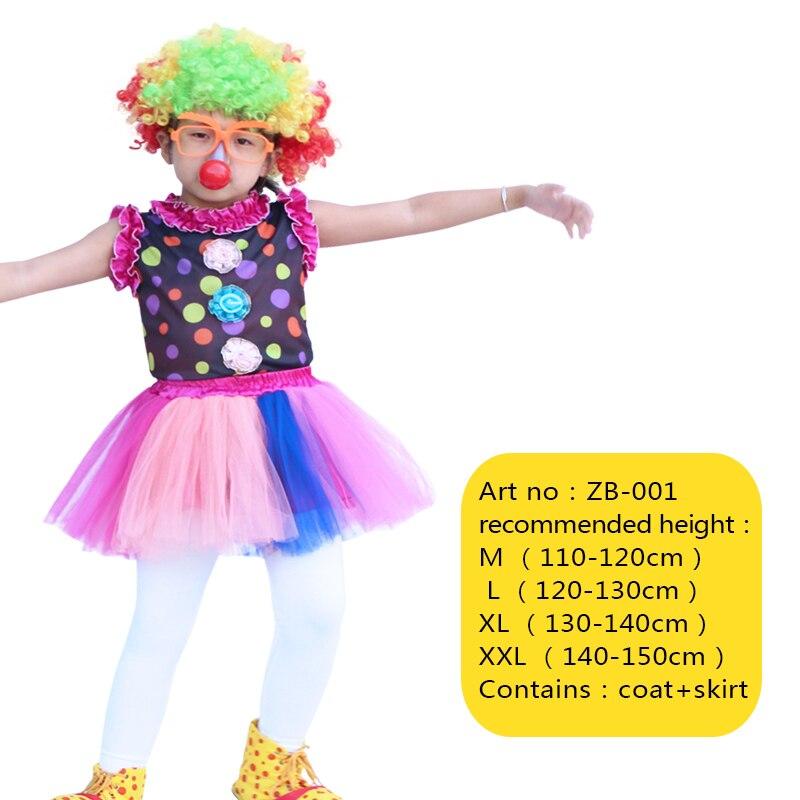 Free Shipping Clown Costumes Kids Boys Girls Circus Clown Costume Fancy Fantasia Infantil Cosplay for Children Party Dress Up