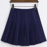 Retro Pink A-line Pleated Short Summer Women Korean Lolita Style Zipper High Waist Tennis Skirt