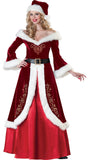 Santa Claus Suit Adult Women Christmas Cosplay Costume Sexy Red Deluxe Velvet Fancy 3pcs Set Xmas Party Woman Dress S-XXL