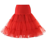 Women Underskirt Petticoat Vintage Rockabilly Tulle Skirt Black Puffy Elastic High Waist Pleated Swing Skirt