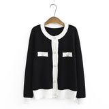 Autumn Women Elegant Knitted Sweater O-Neck Long Sleeve Cardigans Tops Streetwear