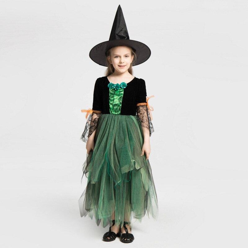 New Arrival Witch Costume For Girls Halloween Costume For Kids Purim Carnival Party Dress Up Suit