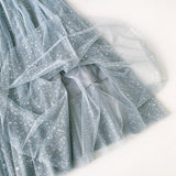 Harjuku Elastic High Waist Starry Sky Shiny Mesh Women A-Line Pleated Skirt