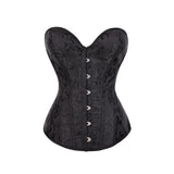 Women's Gothic Jacquard Overbust Corset Waist Slimming Floral Bustiers Corsets Corselet Sexy Lingerie