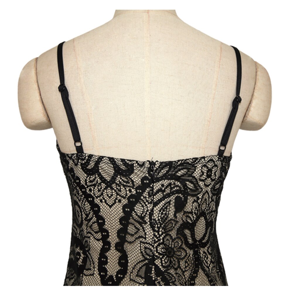 Vintage 1920s Gatsby Flapper Dress Sexy V-Neck Backless Floral Lace Fringe Dress Black Bodycon Slip Dress Party Vestido